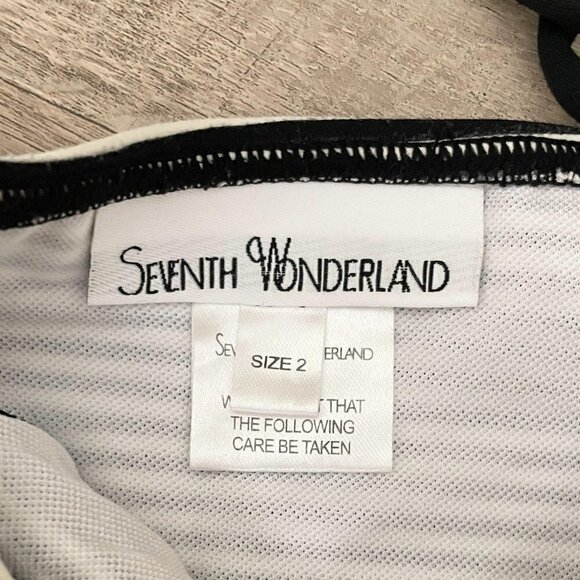 Seventh Wonderland Striped Lace Side Tie Black & White Bikini Bottoms Size 2 - Picture 5 of 7